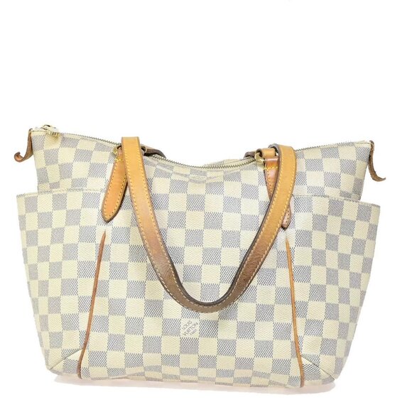 LOUIS VUITTON Totally PM Shoulder Bag Damier Azur Leather White - Picture 3 of 14